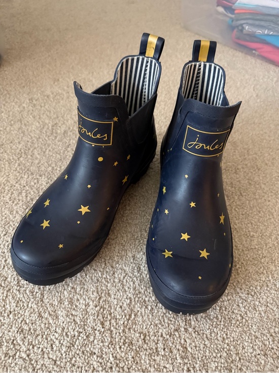 Joules Shoes - Joules Navy Star Gaze Wellibob Ankle Rain Boots Size 6
